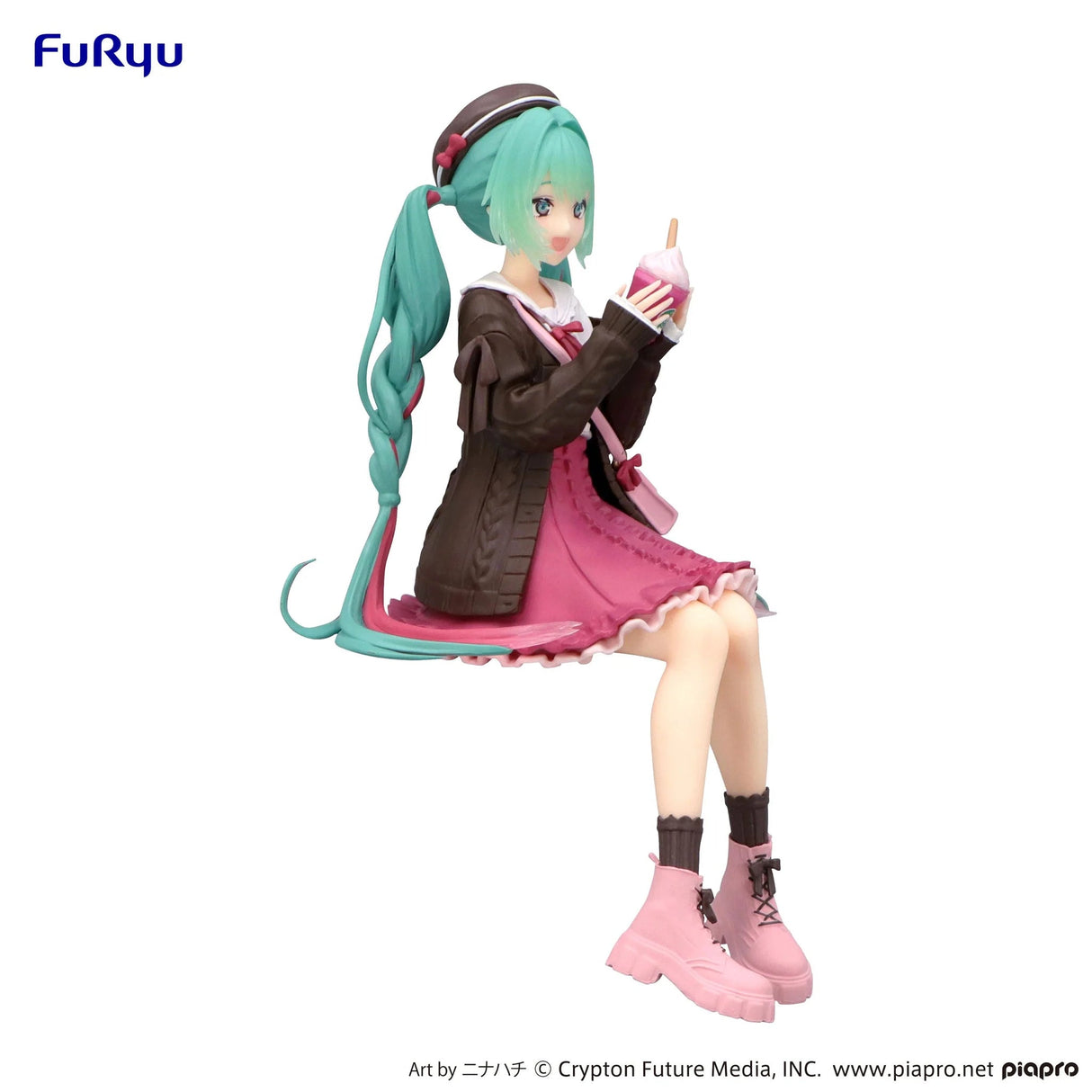 Figurine Hatsune Miku Pink Ver. Noodle Stop Furyu Hatsune Miku - Natsume Corp