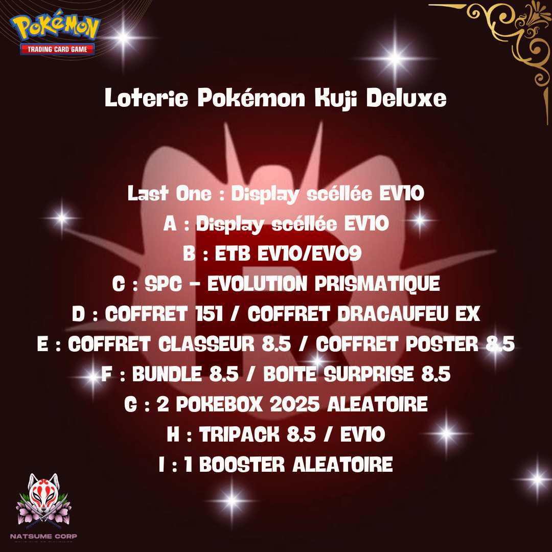 Loterie Pokémon Kuji Deluxe - Natsume Corp